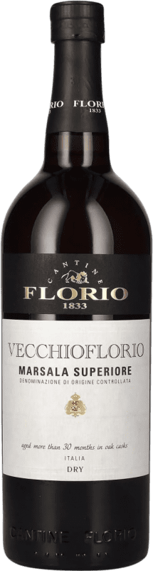 8,95 € Kostenloser Versand | Verstärkter Wein Florio Vecchioflorio Superiore Trocken D.O.C. Marsala Sizilien Italien Grillo Flasche 75 cl