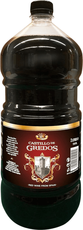 7,95 € 免费送货 | 红酒 Castillo de Gredos 卡斯蒂利亚 - 拉曼恰 西班牙 Tempranillo, Airén, Muscat 玻璃瓶 2 L