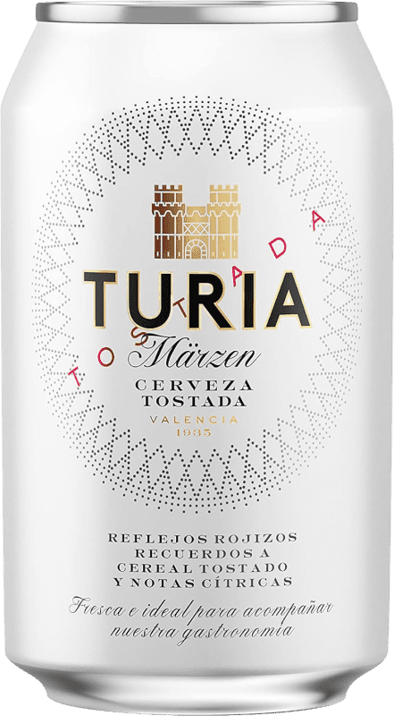 29,95 € Kostenloser Versand | 24 Einheiten Box Bier Turia. Tostada Märzen Valencianische Gemeinschaft Spanien Alu-Dose 33 cl