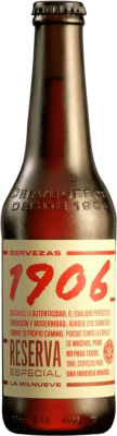 48,95 € Envio grátis | Caixa de 24 unidades Cerveja Estrella Galicia 1906 Especial Lager Extra Reserva Galiza Espanha Garrafa Terço 33 cl