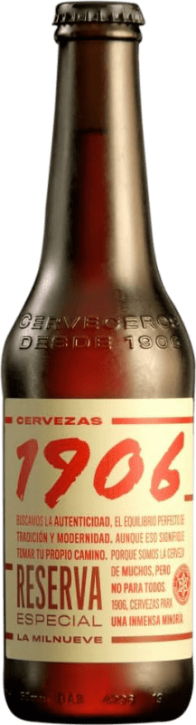 46,95 € 免费送货 | 盒装24个 啤酒 Estrella Galicia 1906 Lager, 特别, Extra — 特级 珍藏 加利西亚 西班牙 三分之一升瓶 33 cl