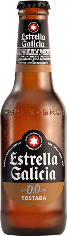 32,95 € Free Shipping | 24 units box Beer Estrella Galicia Tostada Lager 0,0 Galicia Spain Small Bottle 25 cl Alcohol-Free