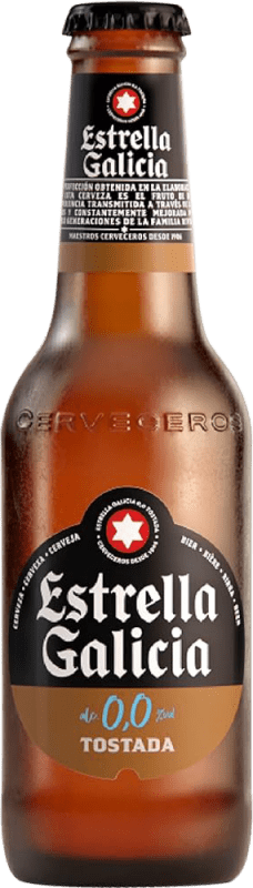29,95 € Free Shipping | 24 units box Beer Estrella Galicia Lager, Tostada — Amber Toasted Galicia Spain Small Bottle 25 cl 0.0 Zero Zero Alcohol-Free