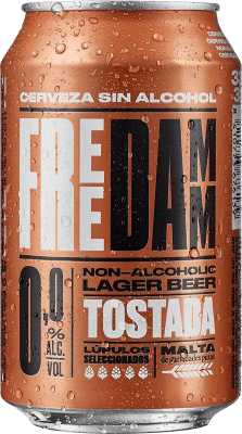 32,95 € 免费送货 | 盒装24个 啤酒 Free Damm Maltas Tostadas 西班牙 铝罐 33 cl 不含酒精