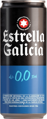 34,95 € Free Shipping | 24 units box Beer Estrella Galicia Lager 0,0 Spain Can 33 cl Alcohol-Free