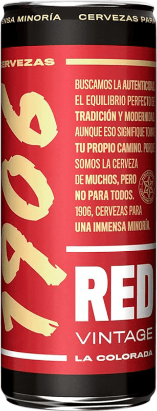 54,95 € Kostenloser Versand | 24 Einheiten Box Bier Estrella Galicia 1906 Lager, Vintage, Extra, Red Ale — Rotes Galizien Spanien Dose 33 cl