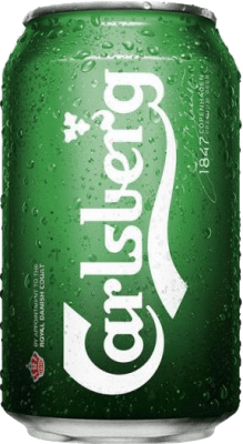 23,95 € 免费送货 | 盒装24个 啤酒 Carlsberg 丹麦 铝罐 33 cl