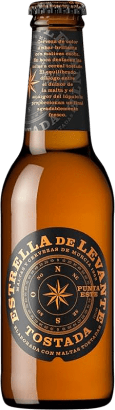 18,95 € Envío gratis | Caja de 24 unidades Cerveza Estrella de Levante Punta Este Tostada España Botellín 25 cl