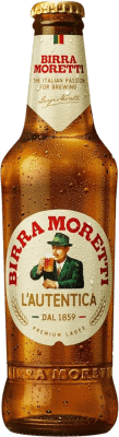 84,95 € Free Shipping | 24 units box Beer Birra Moretti Lager Italy One-Third Bottle 33 cl