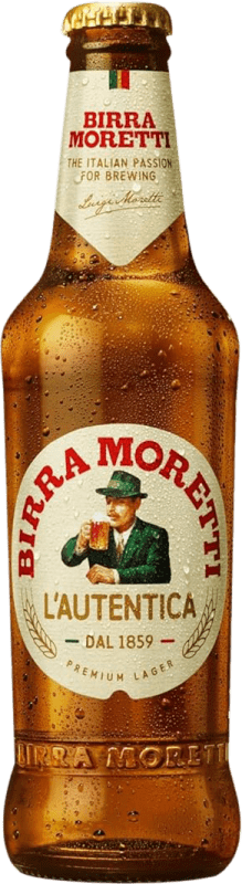 57,95 € Envoi gratuit | Boîte de 24 unités Bière Birra Moretti Lager Italie Bouteille Tiers 33 cl