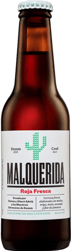 19,95 € Kostenloser Versand | 24 Einheiten Box Bier Estrella Damm Malquerida Original, Red Ale — Rotes Spanien Kleine Flasche 25 cl