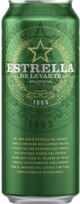 29,95 € 送料無料 | 24個入りボックス ビール Estrella de Levante Lager ムルシア地方 スペイン アルミ缶 50 cl