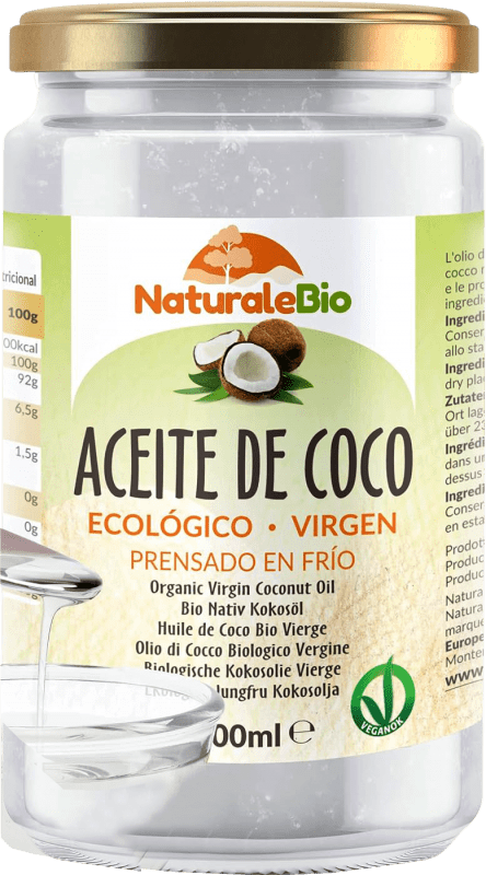 29,95 € Free Shipping | Cooking Oil NaturaleBio. Coco Virgen Ecológico Sri Lanka Organic Bottle 1 L