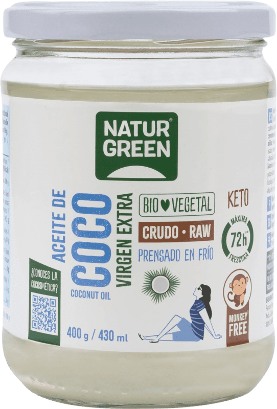 11,95 € 送料無料 | クッキングオイル Natur Green Coco Virgen Extra Bio スペイン ボトル Medium 50 cl