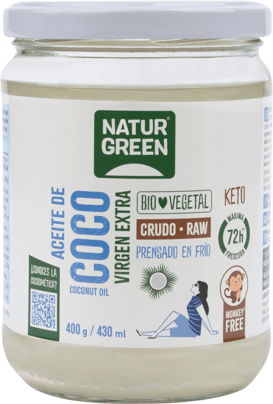 6,95 € Envoi gratuit | Huile Végétale Natur Green Vierge Espagne Bio — Écologique Bouteille Medium 50 cl Coco — Noix de Coco