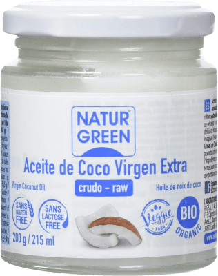 5,95 € Envio grátis | Caixa de 6 unidades Óleo de Cozinha Natur Green Coco Bio Espanha Garrafa Pequena 20 cl