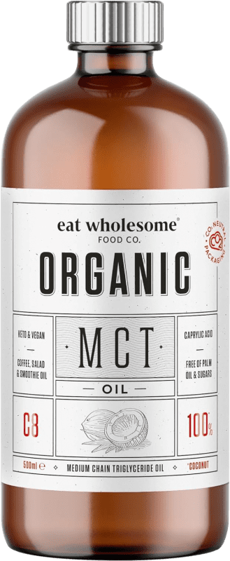 33,95 € Envoi gratuit | Huile de Cuisson Eat Wholesome MCT C8 Coconut High Glass Organic Royaume-Uni Bouteille Medium 50 cl