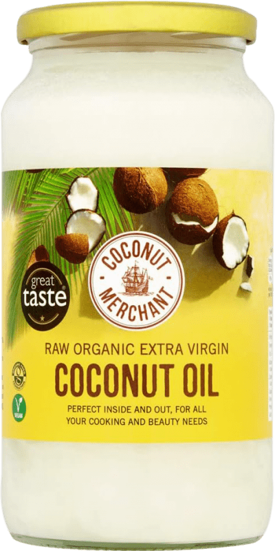 26,95 € Envio grátis | Óleo de Cozinha Coconut Coco Virgen Extra sin Refinar Orgánico Reino Unido Garrafa 1 L