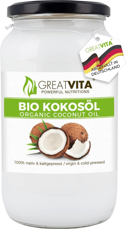 16,95 € Envio grátis | Óleo de Cozinha Mea Vita Coco Nativo Orgánico Sri Lanka Garrafa 1 L