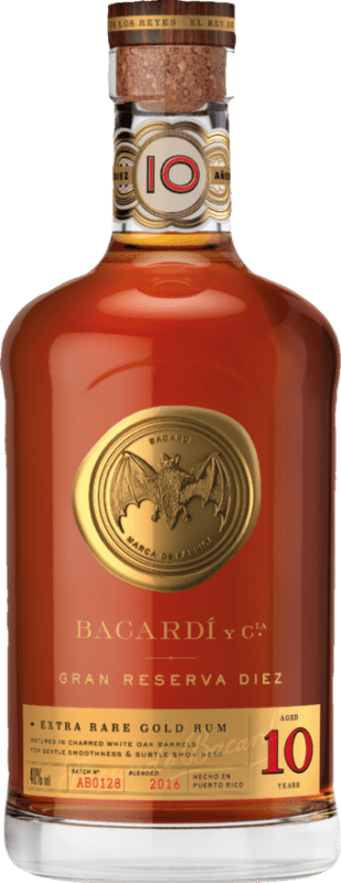 63,95 € Free Shipping | Rum Bacardí Extra Rare Gold Grand Reserve United Kingdom 10 Years Bottle 70 cl