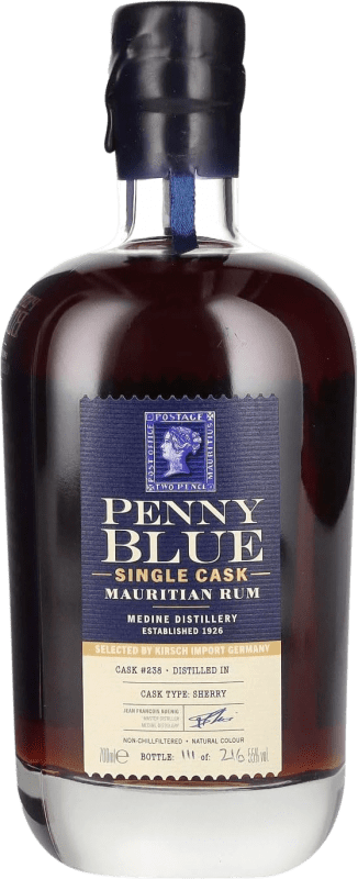 131,95 € Free Shipping | Rum Medine Penny Blue Mauritian Single Cask Mauritius 70 cl