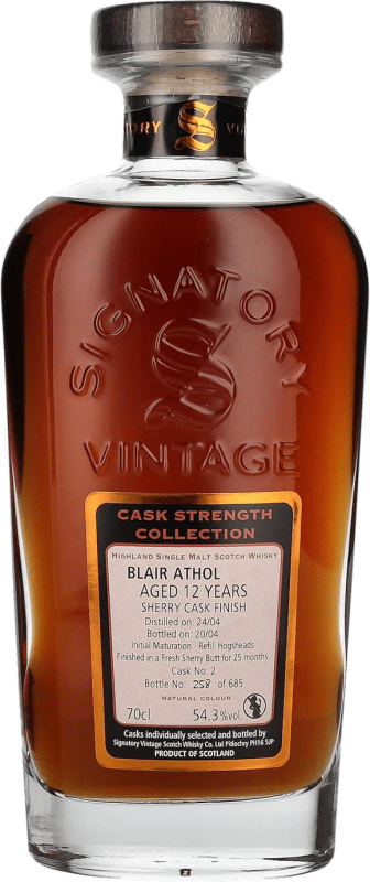 189,95 € 免费送货 | 威士忌混合 Signatory Vintage Cask Strength Collection at Blair Athol 英国 12 岁 瓶子 70 cl