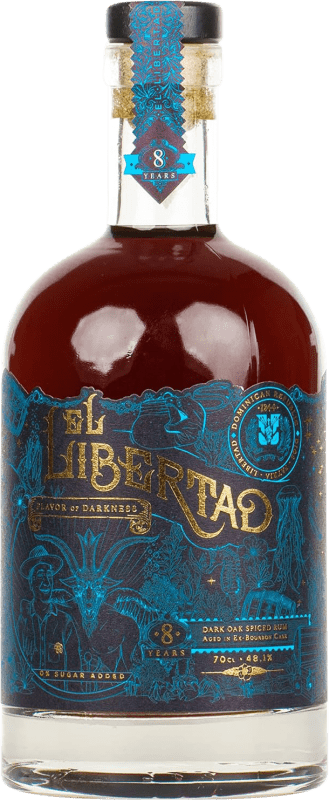 66,95 € Free Shipping | Rum El Libertad Flavor of Darkness Dark Spiced Chapter III Dominican Republic 8 Years Bottle 70 cl