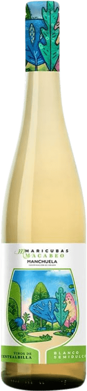 5,95 € Envío gratis | Vino blanco Maricubas Blanco Semi-Seco Semi-Dulce Castilla la Mancha España Macabeo Botella 75 cl