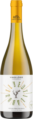 9,95 € Envio grátis | Vinho branco Vinos López Ventilador Blanco I.G.P. Vino de la Tierra de Valdejalón Aragão Espanha Grenache, Macabeo Garrafa 75 cl