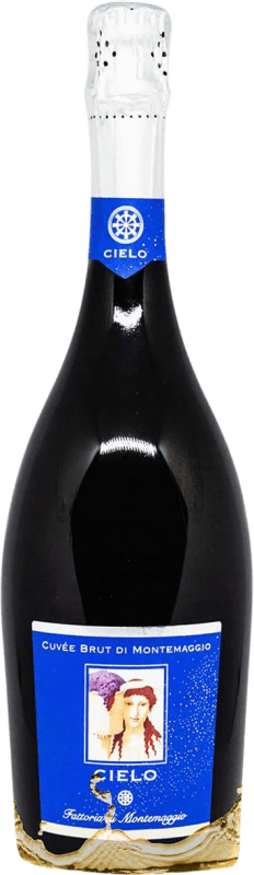 24,95 € Envoi gratuit | Vin Mousseux Blanc Montemaggio Il Cielo Brut Cuvée I.G.T. Toscana Toscane Italie Chardonnay Eco — Biologique Bouteille 75 cl