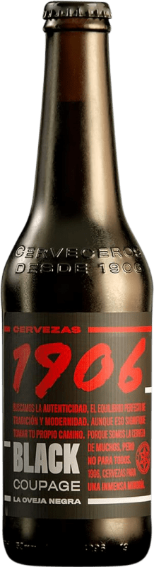 59,95 € Spedizione Gratuita | Scatola da 24 unità Birra Estrella Galicia 1906 Coupage Black — Edizione Nera, Extra, Premium Spagna Bottiglietta Terzo 33 cl