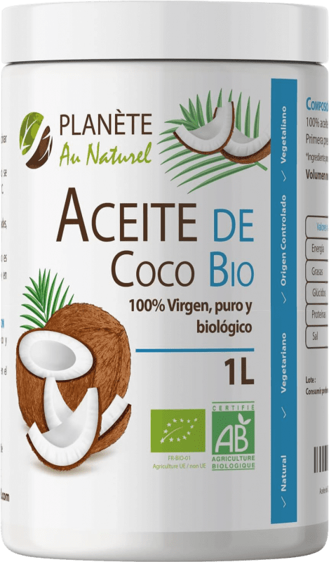 27,95 € Envío gratis | Aceite de Cocina Planète au Naturel Coco Virgen Orgánico Sri Lanka Botella 1 L