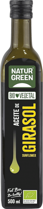 9,95 € Envío gratis | Aceite de Cocina Natur Green Girasol Bio España Botella Medium 50 cl