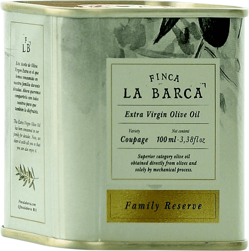 16,95 € Envío gratis | Aceite de Oliva Olibro Finca la Barca Virgen Extra Reserva Familiar Reserva España Lata Especial 10 cl