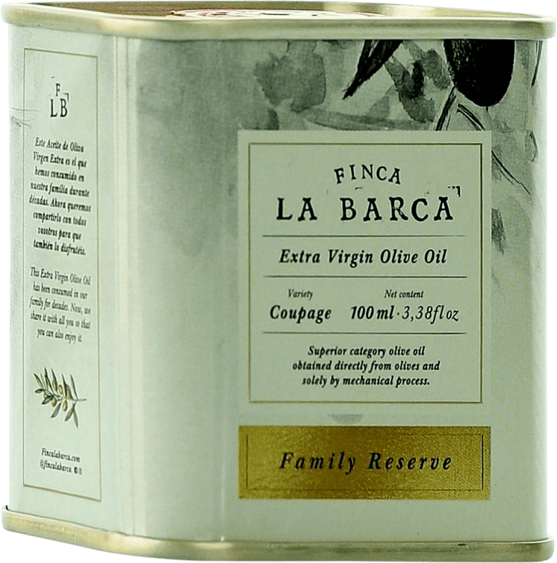 10,95 € Envío gratis | Aceite de Oliva Norte Extremeña Finca la Barca Virgen Extra Reserva Familiar Reserva España Lata Especial 10 cl