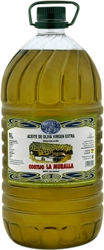 99,95 € Envío gratis | Aceite de Oliva La Muralla. Virgen Extra Tradicional España Hojiblanca Garrafa 5 L