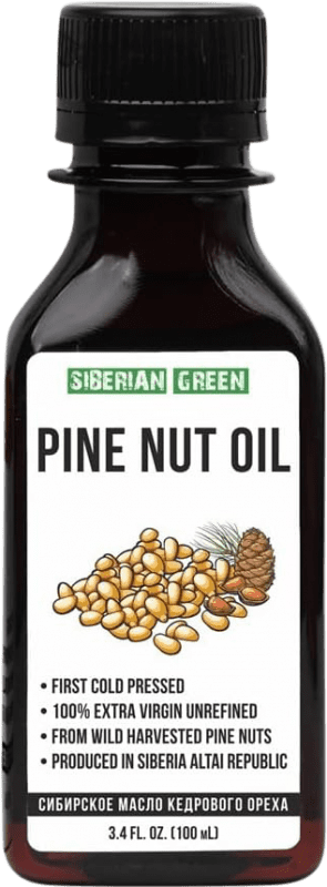 29,95 € Spedizione Gratuita | Olio da Cucina ‎Siberian Green Nuez de Pino Siberiano Virgen Extra Russia Bottiglia Miniatura 10 cl