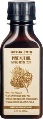 31,95 € Envio grátis | Óleo de Cozinha ‎Siberian Green Piñón Siberiano Virgen Extra Federação Russa Garrafa Miniatura 10 cl