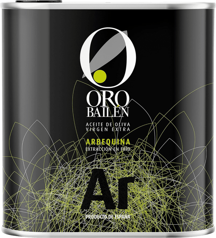 67,95 € Spedizione Gratuita | Olio d'Oliva Oro Bailén EVO Extra Vergine Spagna Arbequina Lattina Speciale 2,5 L