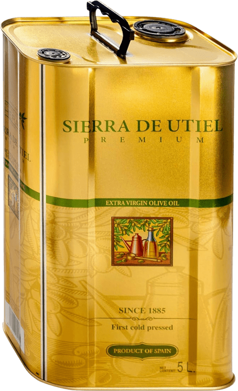 89,95 € Envío gratis | Aceite de Oliva De las Heras Sierra de Utiel Virgen Extra Comunidad Valenciana España Lata Especial 5 L