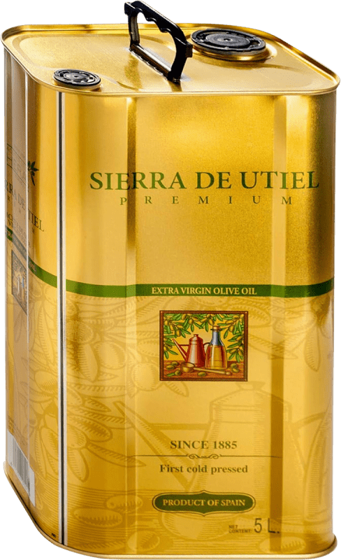 89,95 € Бесплатная доставка | Оливковое масло De las Heras Sierra de Utiel Virgen Extra Сообщество Валенсии Испания Большая банка 5 L