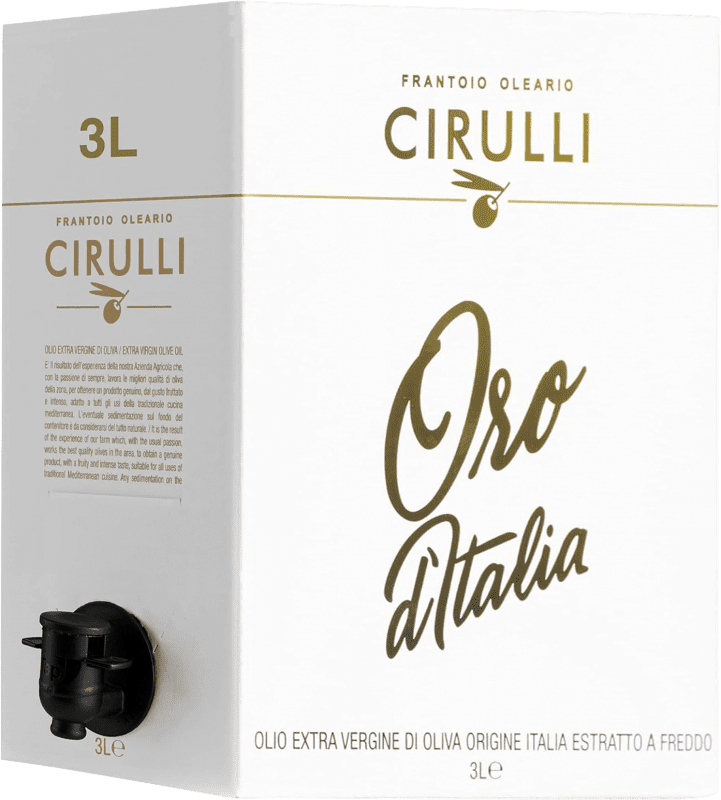 83,95 € Бесплатная доставка | Оливковое масло Frantoio Oleario Cirulli Oro d'Italia Virgen Extra Италия Bag in Box 3 L