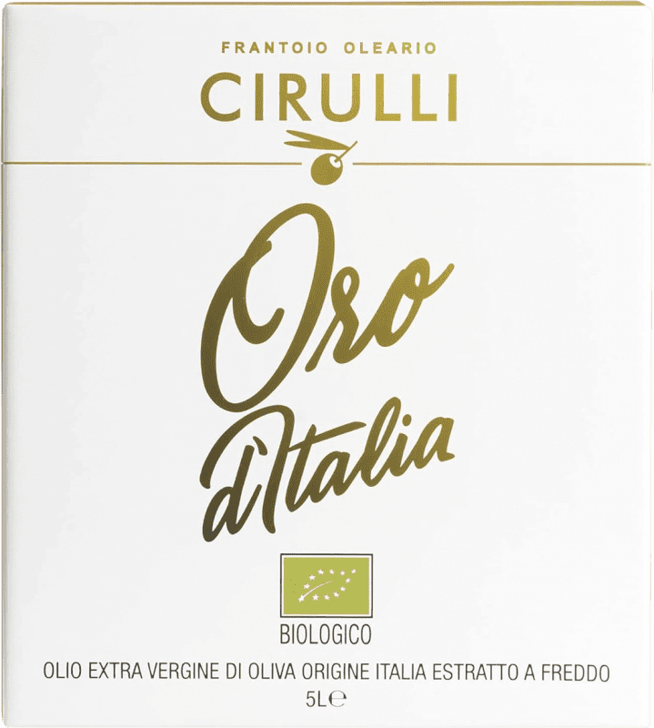 132,95 € Envío gratis | Aceite de Oliva Frantoio Oleario Cirulli Virgen Extra Orgánico Italia Botella Especial 5 L