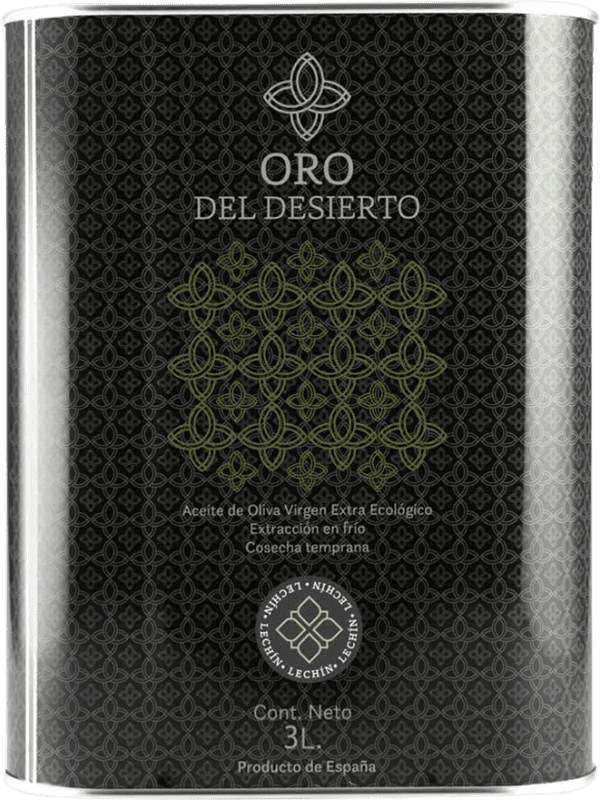 128,95 € Envío gratis | Aceite de Oliva Oro del Desierto Virgen Extra Lechín España Botella Especial 3 L