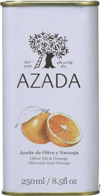 12,95 € Envio grátis | Azeite de Oliva Azada Espanha Lata 25 cl Naranja — Laranja