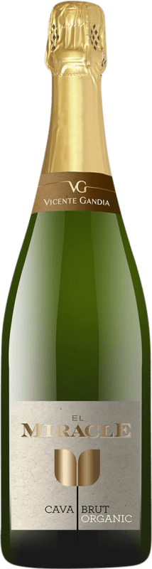 12,95 € Free Shipping | White sparkling Vicente Gandía El Miracle Ecológico Brut D.O. Cava Valencian Community Spain Macabeo, Chardonnay Bottle 75 cl
