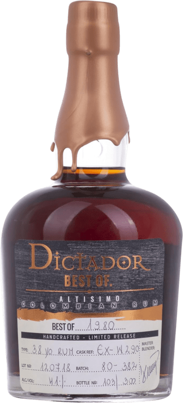 339,95 € Бесплатная доставка | Ром Dictador Best of 1980 Altisimo Колумбия бутылка 70 cl