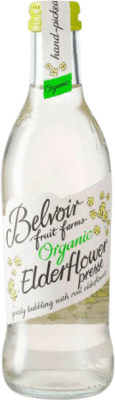 37,95 € Envio grátis | Caixa de 12 unidades Refrescos e Mixers Belvoir Elderflower Organic Reino Unido Garrafa Pequena 25 cl