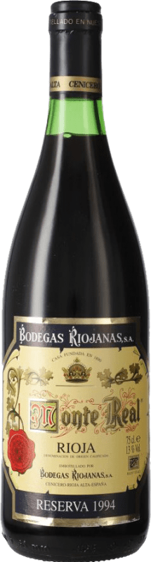 44,95 € Бесплатная доставка | Красное вино Bodegas Riojanas Monte Real 1994 Резерв D.O.Ca. Rioja Ла-Риоха Испания Tempranillo, Graciano, Mazuelo бутылка 75 cl