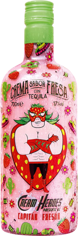 12,95 € Free Shipping | Liqueur Cream Héroes. Capitán Fresón Crema de Fresa con Tequila Spain Bottle 70 cl